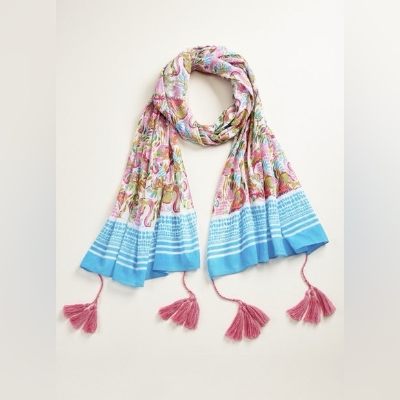 Charlie Paige NWT! Pink/ Multi Flamingo Print Scarf
Made In India - Picture 2 of 14